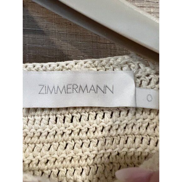 NWOT Zimmermann Waverly cream Crochet Crewneck Top shirt blouse size 0/ US 4 - Picture 5 of 8